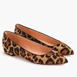 J. Crew Pointed-toe Flats in Leopard Calf Hair